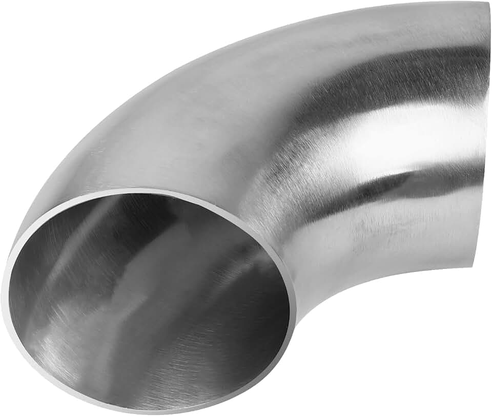 LALAGO Edelstahlrohr 90 Grad 76mm, Edelstahl Bogen, Rohr Auspuff Bogen