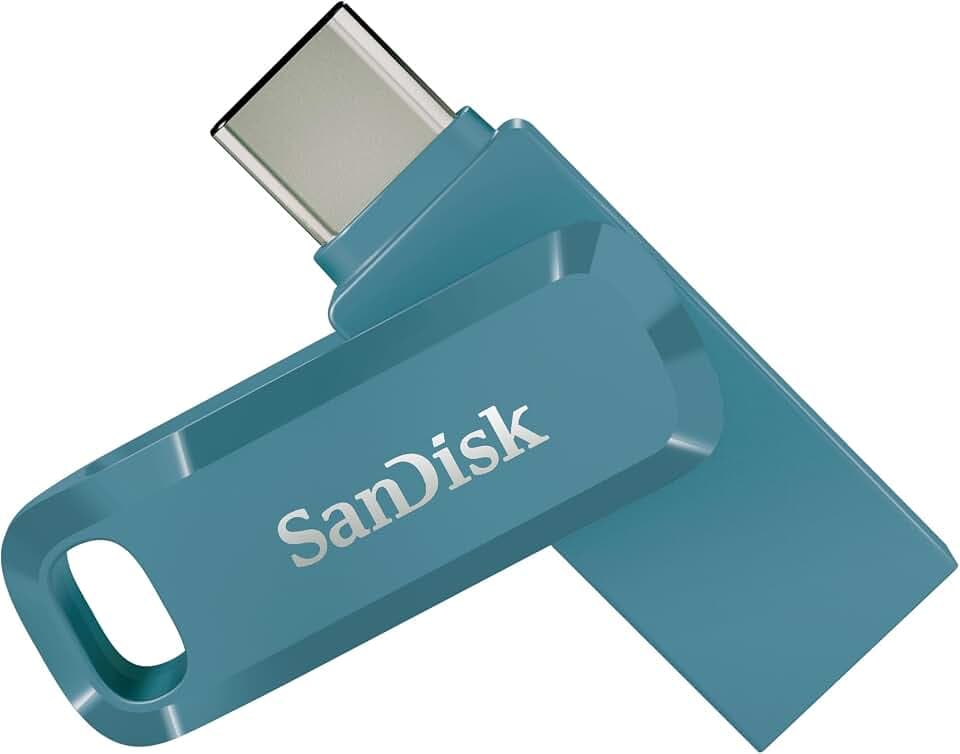 SanDisk Ultra Dual Drive Go USB Type-C 256 GB (Android Smartphone Speicher, USB Type-C-Anschluss, 400 MB/s Lesegeschwindigkeit, Nutzung als Schlüsselanhänger möglich) Navagio Beach