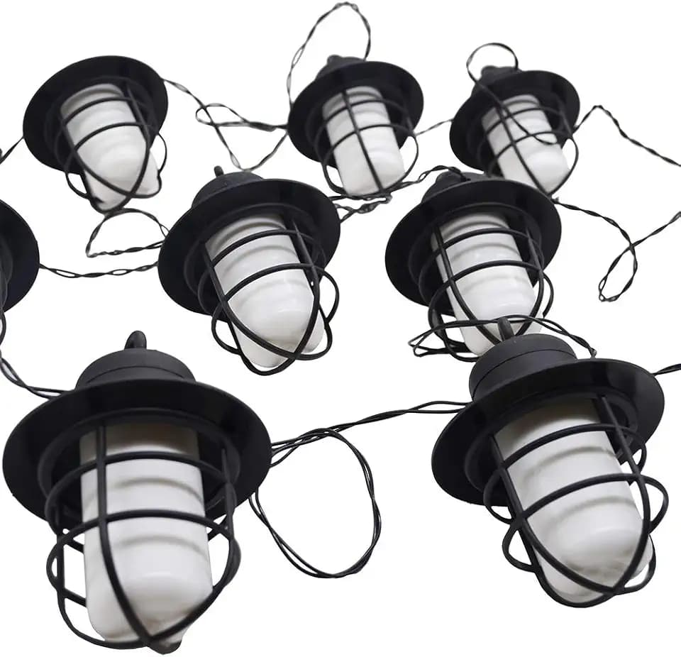 Flammenlicht Lichterkette Solar 10 Lampions LED Partybeleuchtung für Garten, Haus