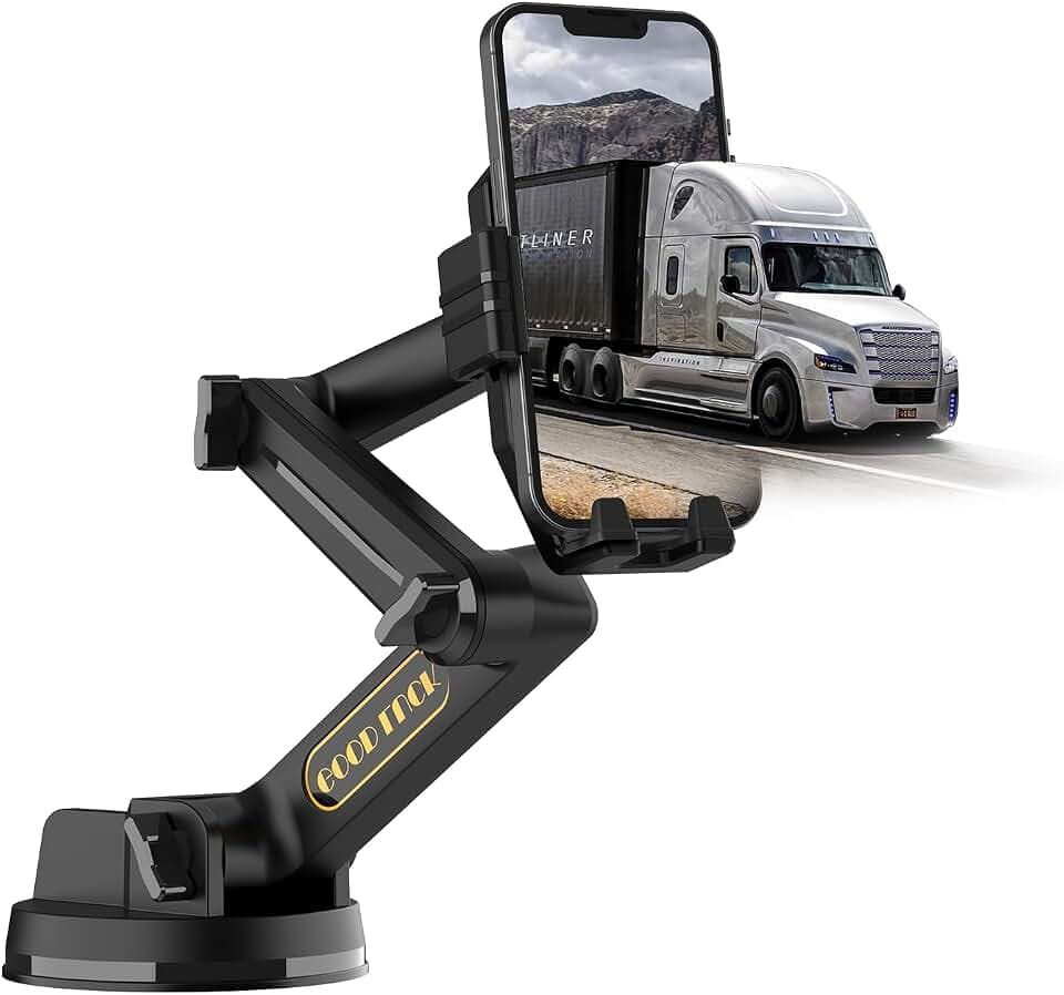Topsolar Handyhalterung LKW Man Handyhalterung Auto Handy Halterung für LKW,Armaturenbrett Windschutzscheibe 16,9 Zoll Langer Arm, Super Saugnapf & stabil, Kompatibel mit iPhone & Samsung