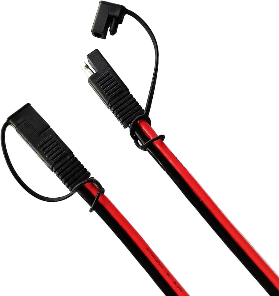 1.6/3.3/6.5/13/25/50 FT SAE to SAE Extension Cable 14AWG,SAE Adapter Cable,SAE Ports Wire for Solar Panel Battery Automotive RV Camp Trailer Tractor (25FT/7.6M)