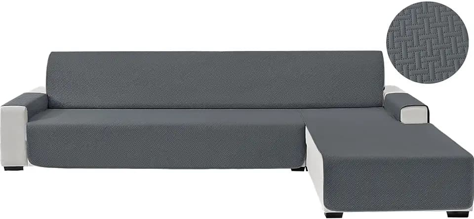 rutschfest Sofabezug L Form Universal 4 Sitzer, Dunkelgrau