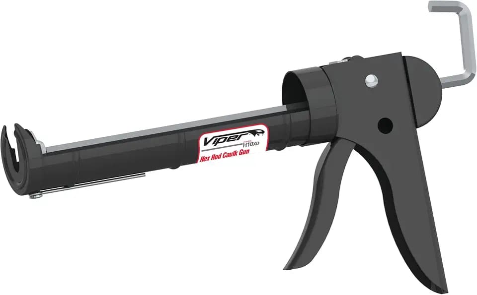 Albion Engineering Company H10XD Viper Line Manual Barrel Cartridge Caulking Gun with Hex Rod, No Drip, 1/10 Gallon (10 oz), 10:1 Drive, Black