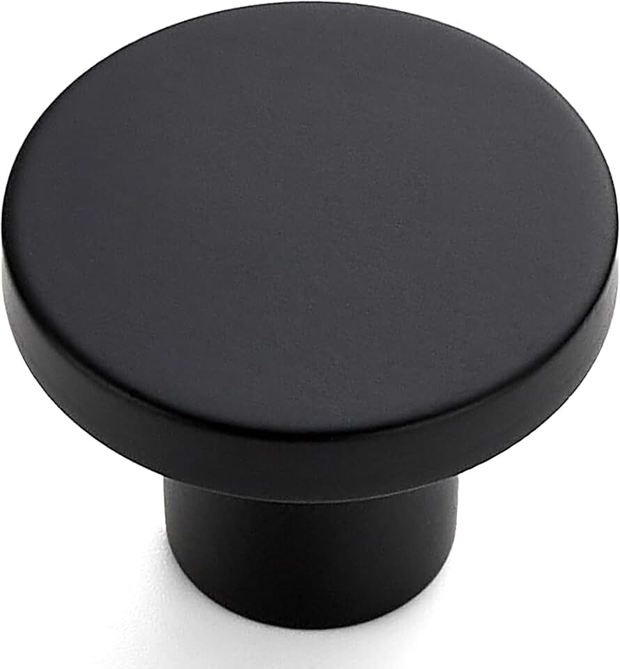 Ravinte Cabinet Knobs, 15 Pack Black Dresser Drawer Pulls, 1-1/5 Inch