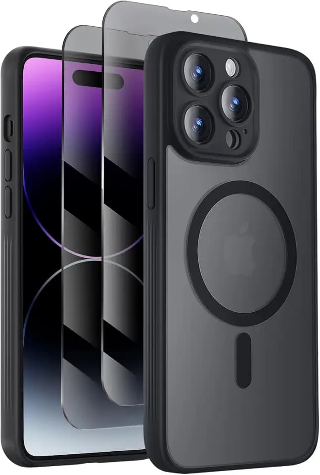 Symcele Designed for iPhone 14 Pro Case, Black