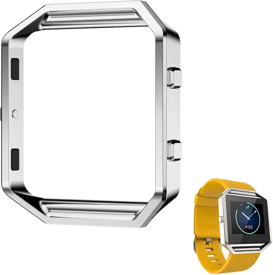 Fitbit Blaze Frame, AISPORTS Fitbit Blaze Accessory Frame Stainless Steel Metal Watch Frame Holder Shell Replacement Housing Protective Case Cover for Fitbit Blaze Smart Watch
