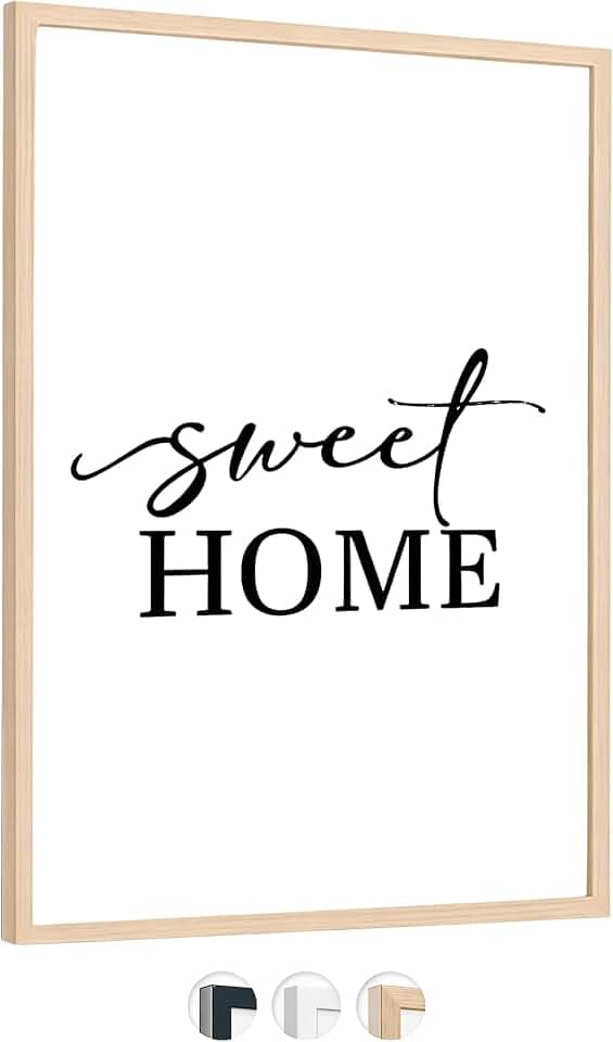 edihome, Bilderrahmen 40x60, aus Holz mit Acrylglas, für Urkunden, Diplome, Poster und Fotos, Wanddekoration, Wohnzimmer oder Büro (Braun)