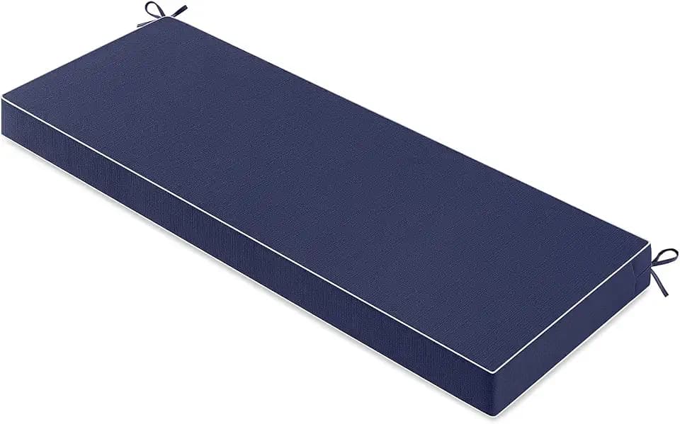 MIULEE Navy Outdoor Bench Cushion 48x18x3 Inch Waterproof for Porch Swing