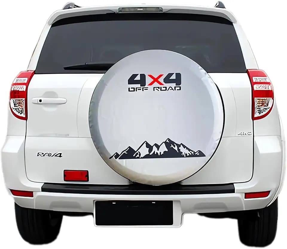 for Toyota Buick SUVs, Honda CR-V, Jeep Liberty, Toyota RAV4 Spare Tire Cover, Spare Wheel Cover Protector, Tire Cover Protector, White/Silver (M: 225/65R17, 235/55R19)