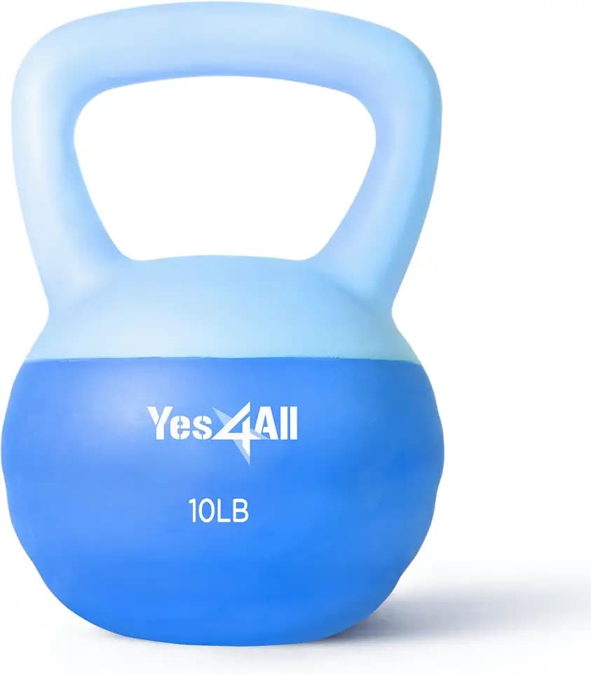 Yes4All Soft Kettlebell, PVC Strength Training Kettlebells for Women, Floor Protection & Quiet, Wide Handle, Aesthetic Soft Weights (5,10,15,20lb) for Home Gym, Fitness Beginners