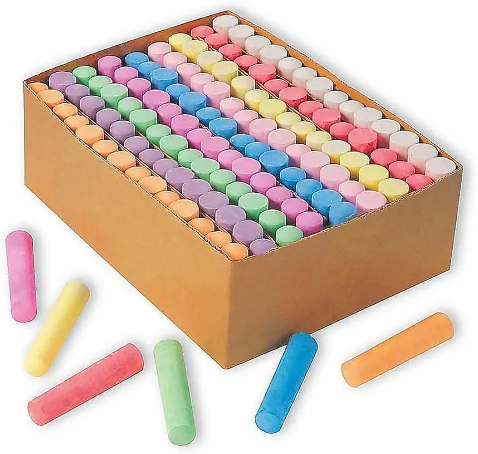 S&S Worldwide Color Splash Sidewalk Chalk Bulk Set, 9 Colors, Non-Toxic