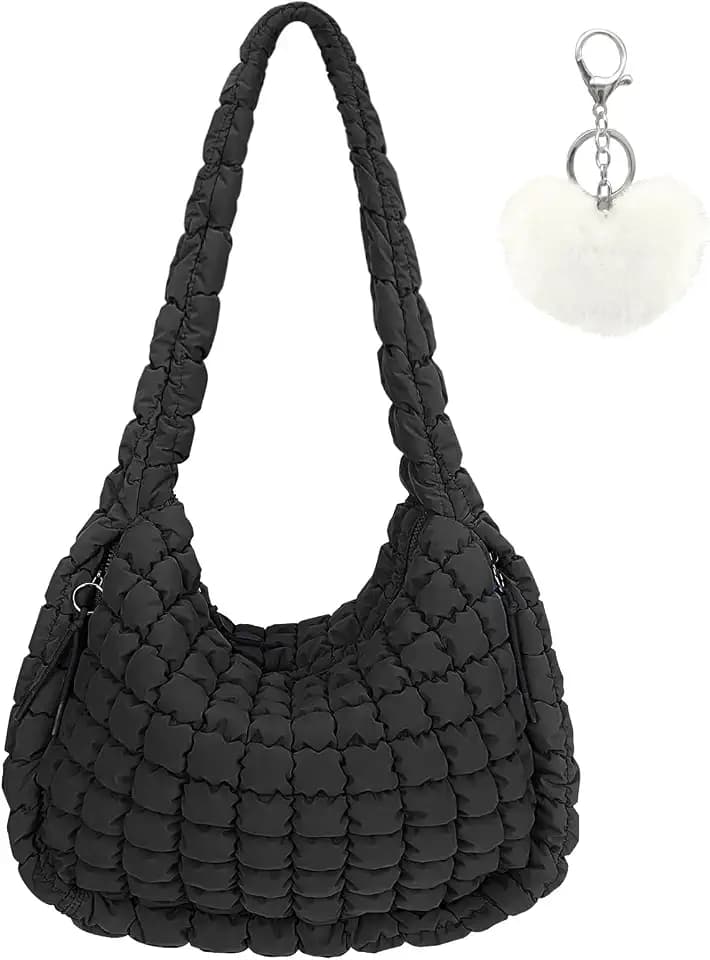 Large Quilted Tote Bag, Crossbody Puffer Bags Shoulder Purse