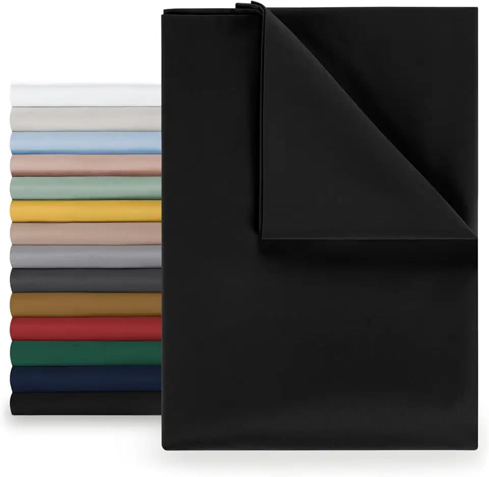 Blumtal® Basic Betttuch 240x275 cm für Matratzen 160x200 cm - Bettlaken ohne Gummi - OEKO-TEX zertifiziertes Betttuch ohne Gummi - Leintuch aus gebürstetem Microfaser/Bettlaken 160 x 200 cm in Schwarz