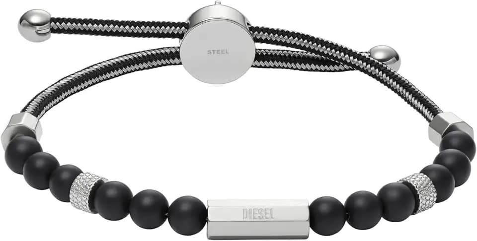Diesel Herren Halbedelsteinarmband mit Schieberverschluss