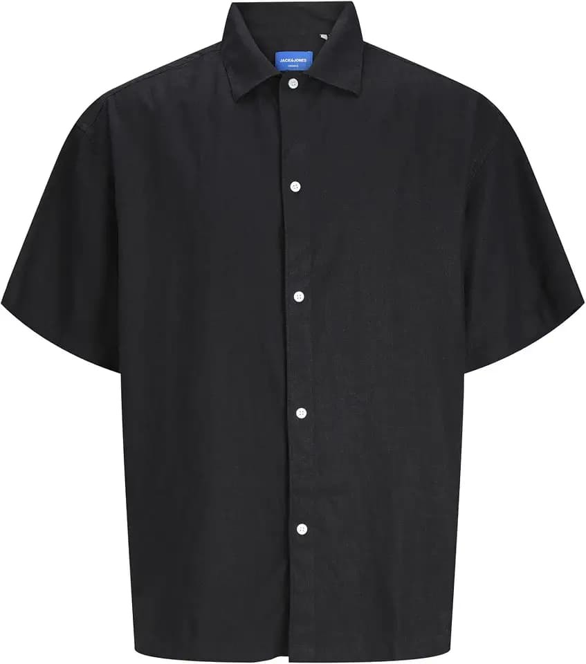 Jack & Jones Herren Jorfaro Linen Oversized Shirt Ss Sn Hemd (1er Pack)