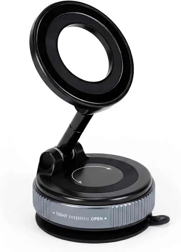 Hoikwo Handyhalterung Auto Magnet [20N Starke Magnetkraft & Vakuum Saugnapf] 360° Drehbar Magnetische Autohalterung mit Zusatz-Magnetring, Kompatibel mit iPhone/Samsung und Allen Smartphones
