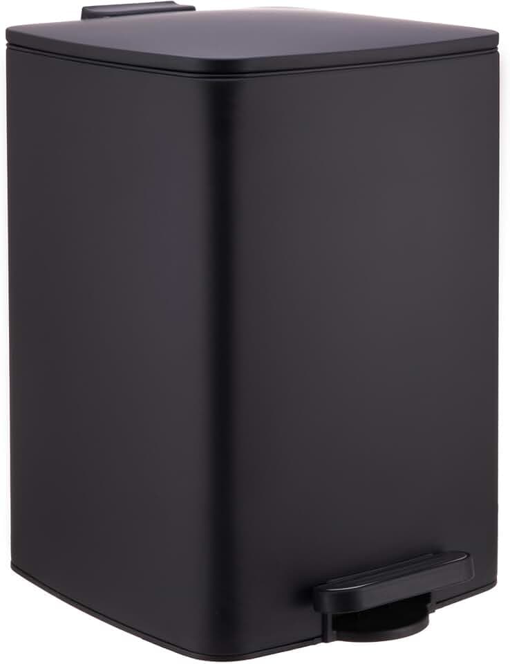 Relaxdays Mülleimer Küche, 20 Liter, Absenkautomatik, schwarz