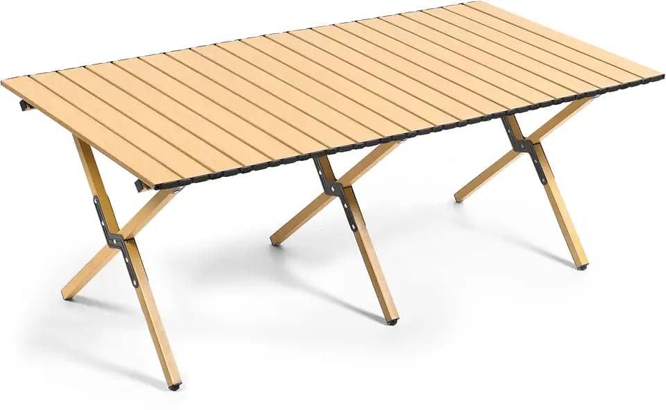 2026 Upgraded Portable Low Alluminum Roll Up Travel Folding Table for Beach, Camping, & Picnic – Compact, Lightweight, Multi-Purpose for Indoor & Outdoor Use