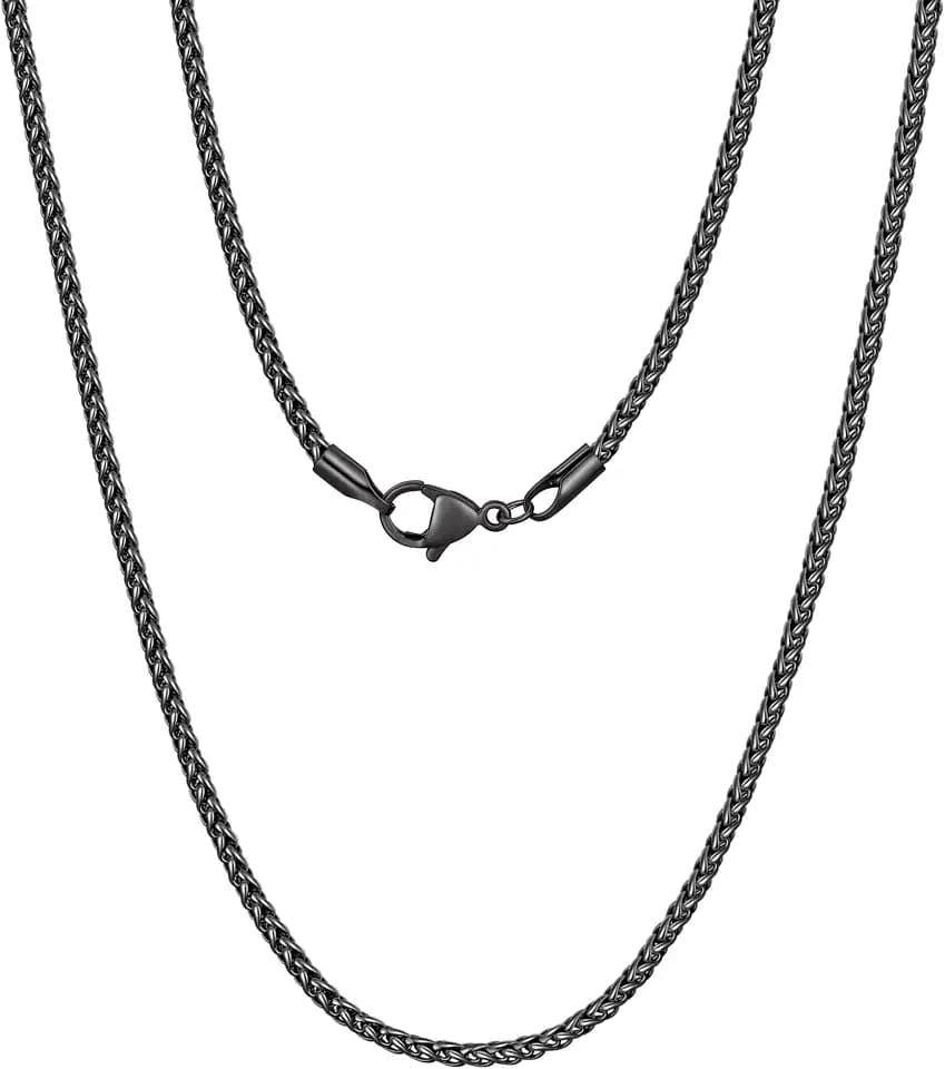 Fiusem Wheat Chains for Men Women, Stainless Steel Necklace