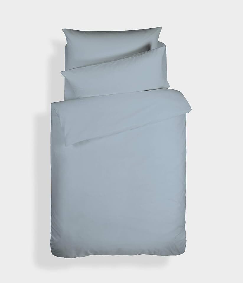 Bianca Plain Dyed Blue Bettwäsche-Set, 105 cm, 100% Perkal-Baumwolle