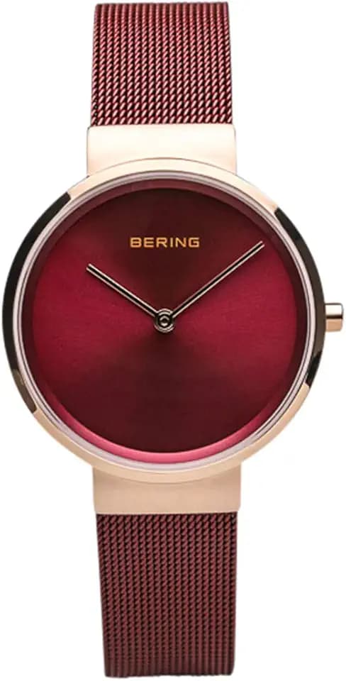 Bering Damen Quarz Uhr | Armbanduhr 31 mm Edelstahlgehäuse und Zifferblatt | Milanaisearmband | Saphierglas | 5 ATM | 14531