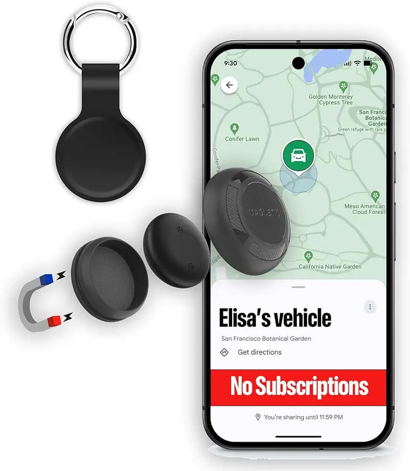 Magnetic Hidden GPS Tracker for Vehicles – 365 Days Battery Life, No Subscription, Car Tracker Device Hidden (Android Tracker)