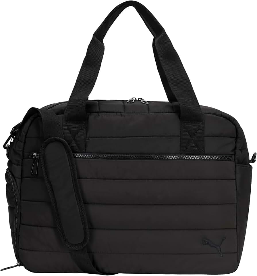 PUMA Women's Quilted Isla Carryall, Trendy Weekender with Shoe Pocket, Removable Strap & Quilted Style