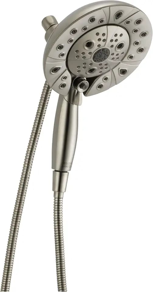 DELTA FAUCET 58480-SS25-PK H2Okinetic In2ition 5 Stufen Zwei-in-Eins-Dusche Combo, Rostfrei, 2.5 GPM Water Flow