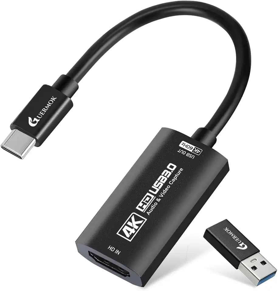 Guermok HDMI Capture Card, USB 3.0 HDMI to USBC Video Capture Card, 4K60FPS