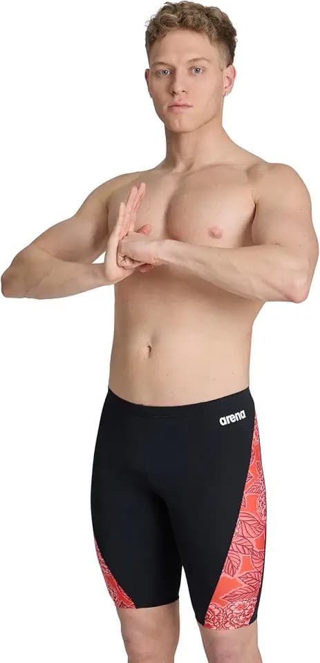 ARENA Men's Standard Performance Hydrangea Bouquet Swim Jammer Athletic Swimwear Bathing Suit