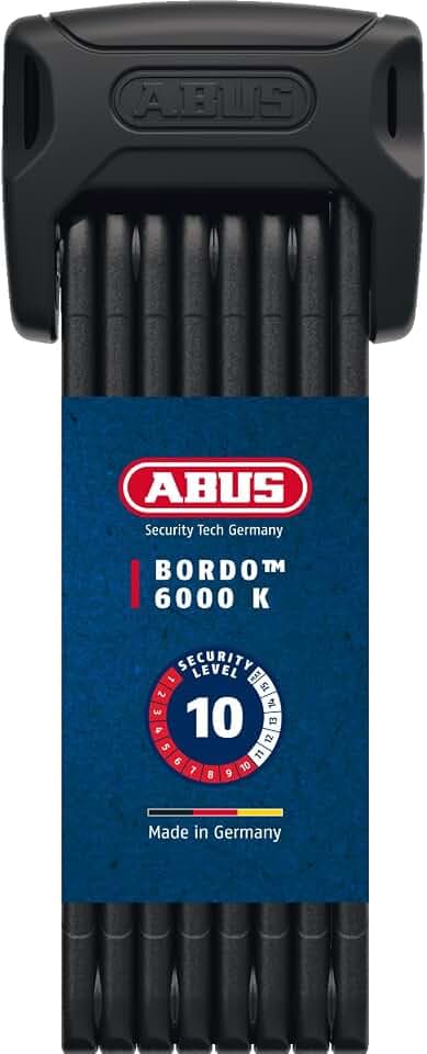 ABUS Faltschloss Bordo 6000K mit SH-Schlosshalter - Fahrradschloss mit XPlus Zylinder für hohen Manipulationsschutz - ABUS-Sicherheitslevel 10