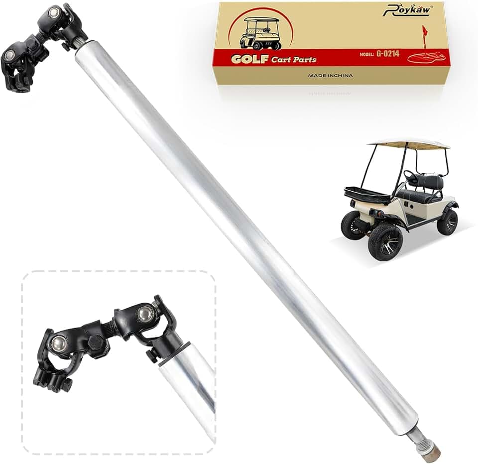 Roykaw Golf Cart Steering Column with Shaft Assembly, Intermediate Steering Joint Compatible with Club Car DS 1992-up, OEM# 103601601, 1013861, 1016181