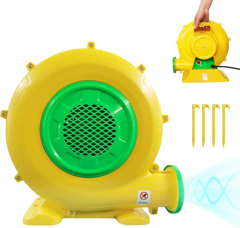 Air Blower, 480W 0.64HP Bounce House Blower, Portable Inflatable Bubble HOU-se Blo-wer, Perfect for Inflatable Bounce House, Bouncy Castle, Jumper, Water Slid, Corded(480 Watt 0.6HP)