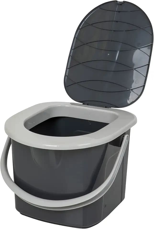 BranQ - Home essential 100% recycelt Kunststoff PP, Mobile Campingtoilette 15,5 Ltr mit max. Tragkraft bis 120kg