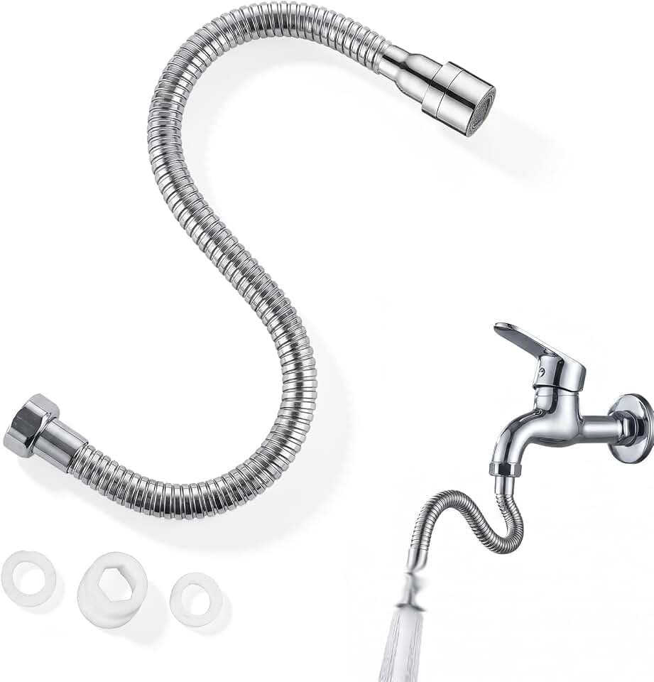 wasserhahn verlängerung, 30cm Hahnextension aus rostfreiem Stahl 304, Schwenkbarer Wasserhahnaufsatz mit Fixierbarer Richtung, Ideal für Zähneputzen, Gesicht waschen, Haare waschen