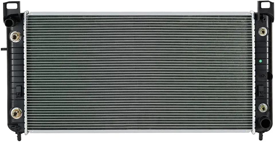 SPELAB Aluminum Radiator Compatible with Chevrolet Silverado Compatible with GMC Sierra Suburban Tahoe 99-13 radiator DPI 2370 CU2370 Complete Radiator With TOC And EOC(Overall size: 34" × 17")
