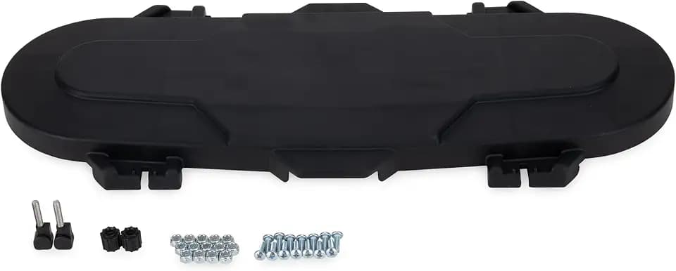 Camco Replacement Cap Kit for Double RV Propane Tank Cover, Heavy Duty UV Stabilized Polypropylene with Attachment Hardware for Trailer Camper, Black
