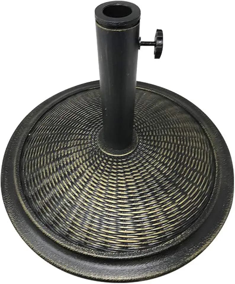Trademark Innovations Decorative Outdoor Cement Wicker Design Umbrella Base, Bronze