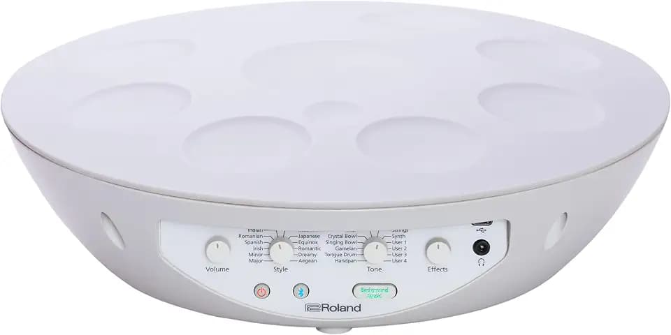 Roland Mood Pan MN-10 | Electronic Hand Percussion | Ideal for Meditation & Musical Exploration | 9 Touch Pads | 12 Authentic World Sounds & Tuning Styles | Built-In Speaker | Bluetooth Connectivity