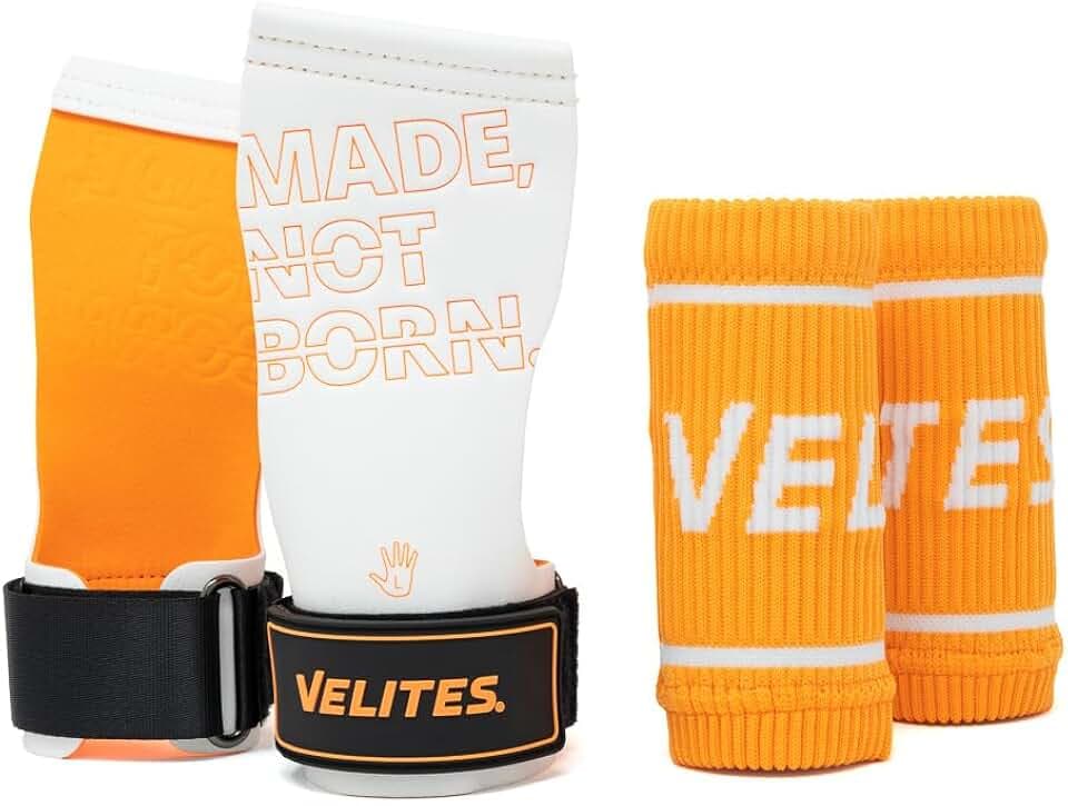 Velites | Handgrips Quad Pro + handgelenkbandage | Gleichgewicht zwischen Flexibilität, Komfort und Stärke | Verwendung mit Kreide | Cross Training & Functional Training