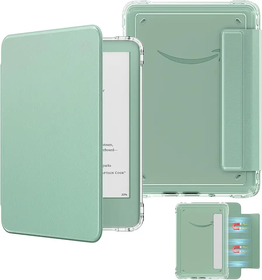 MoKo Detachable Magnetic Case for 6" Kindle 11th 2024/2022, Matcha