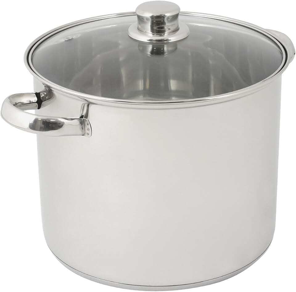 Crealys 502383 Kochtopf 9 L Edelstahl Ø 24 cm mit Glasdeckel