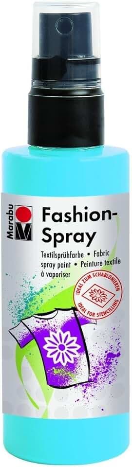Marabu 17190050141 - Fashion Spray himmelblau 100 ml, Textilsprühfarbe, m. Pumpzerstäuber, für helle Textilien, weicher Griff, einfache Fixierung, waschbeständig bis 40°C, tolle Effekte auf Stoff