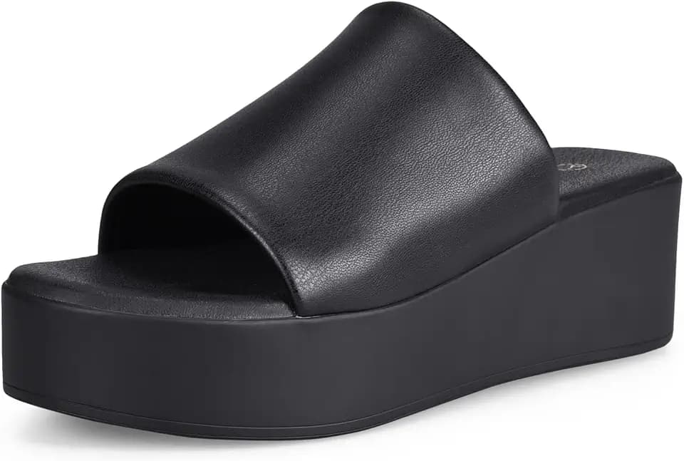 zero-sum Women's Platform Sandals Comfortable Open Toe Backless Slip On Wedge Sandals Summer Casual Slippers for Women
