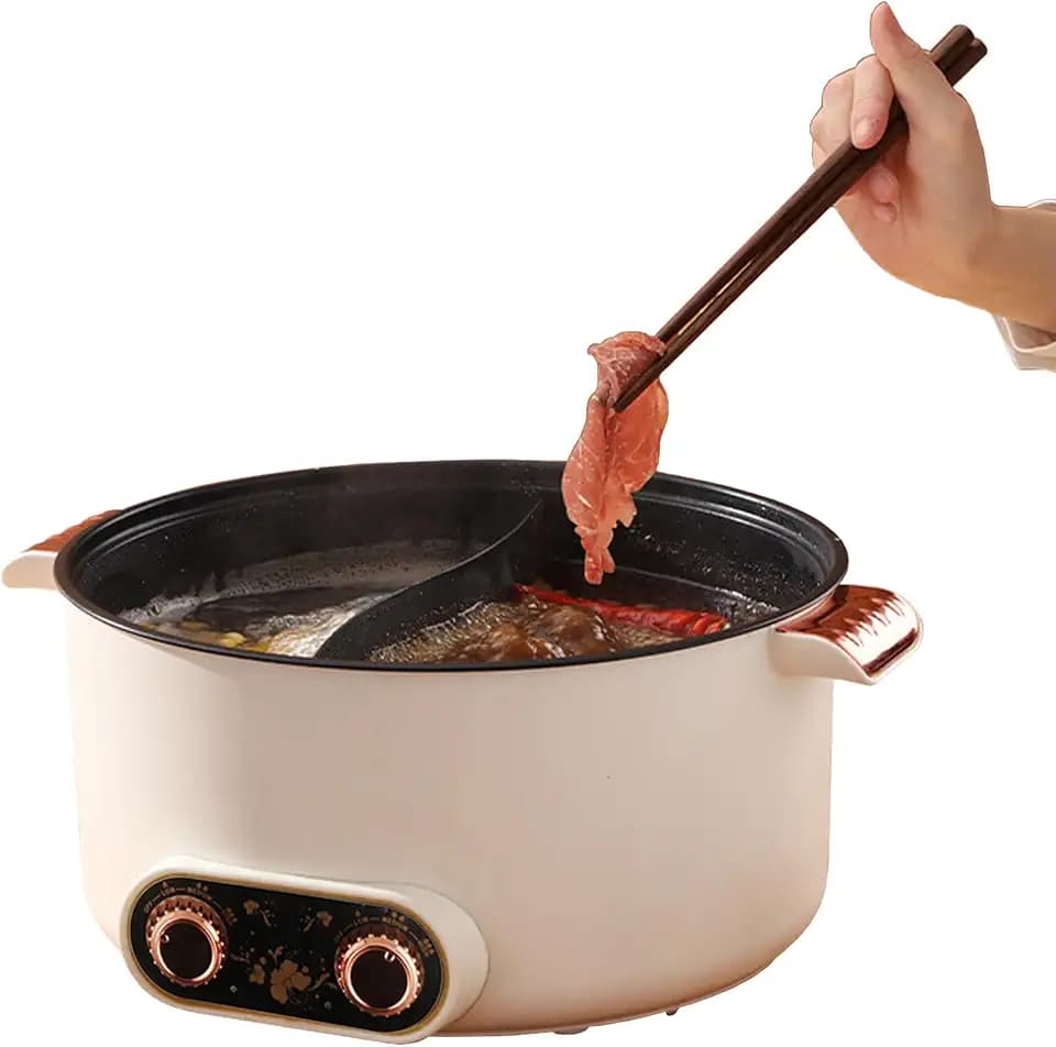Elektrische Hot Pot 5 L Elektrischer Kochtopf Doppeltes Drehknopf
