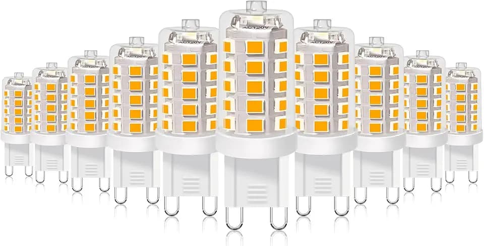 BUBO G9 LED Bulb 2700K Soft White 430 Lumens, 3W Equivalent 40W T4 G9 Halogen Replacement, 360°Beam Angle 120V Non-Dimmable No-Flicker G9 Light Bulbs for Crystal Chandelier Lighting, 10 Pack