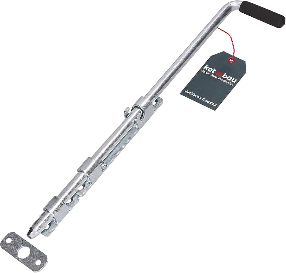 KOTARBAU® Torriegel 420 mm, Bolzenriegel schmal, verzinkter Stahl, Silber