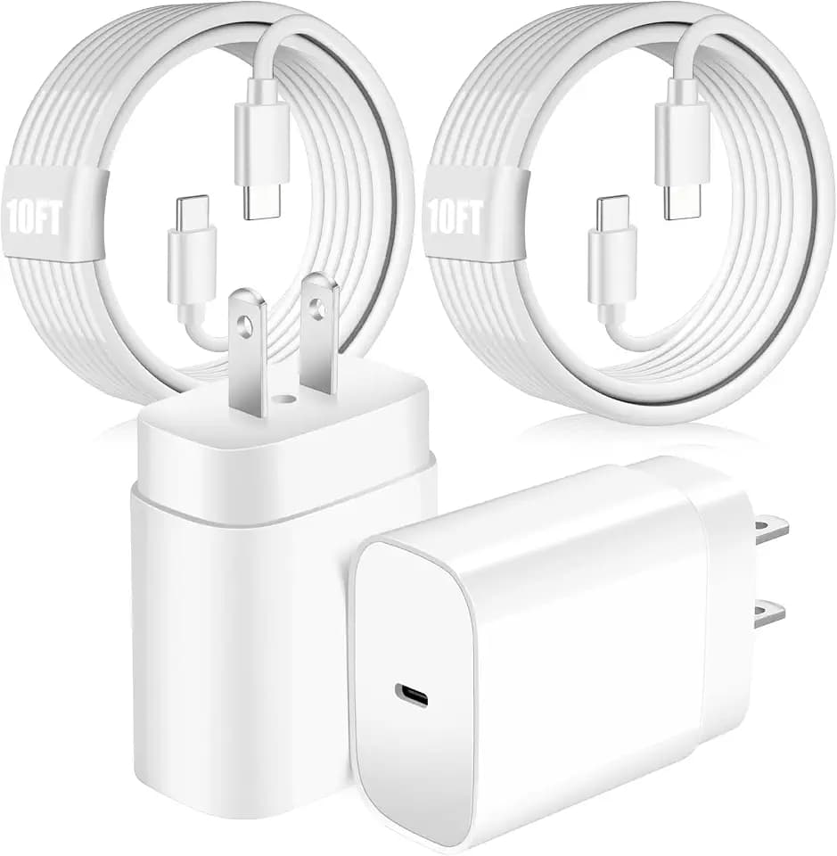 Super Fast Samsung Charger 25W USB C Android Phone Charger Block,2Pack 10FT Long Type C Samsung Charger Fast Charging Cord for Samsung Galaxy S26 Ultra/S26+/S25+/S24+/S23/S22/S21/S20,Z Fold 8/Z Flip 8