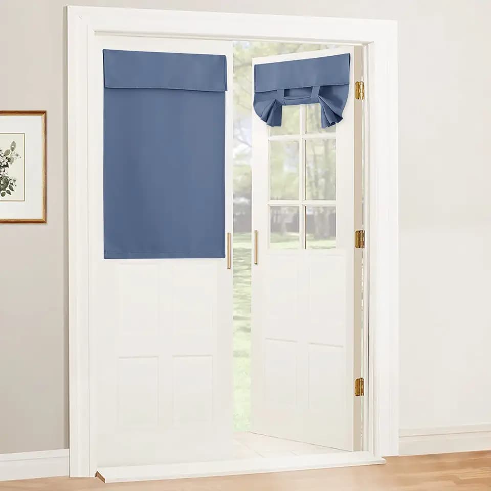 RYB HOME Blackout Door Curtain Kitchen Window Curtains, W34 x L40, Grey