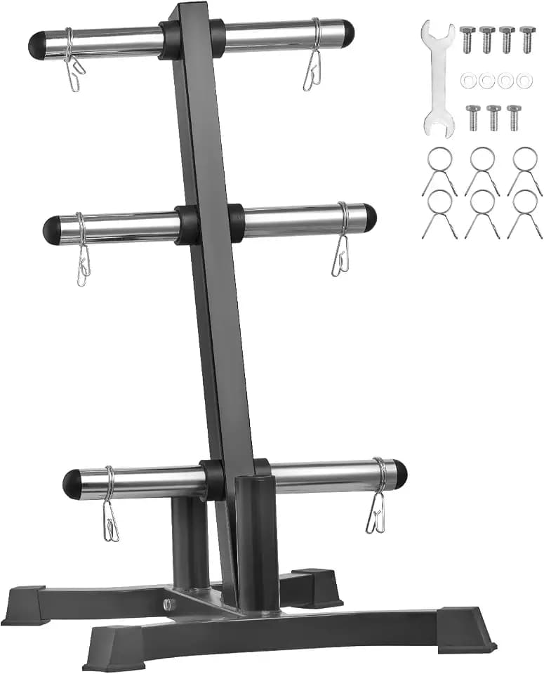VEVOR Weight Plate Rack, Vertical Weight Plate Tree for 2-Inch Weight Plates, Standard Weight Plate Tree with Wheels, 1000 lbs Load Capacity Weight Storage Holder, Home Gym Barbell Rack Storage Stand
